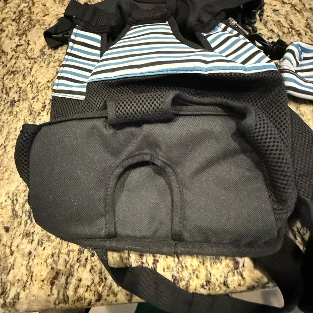 Black and Blue Striped pet Carrier